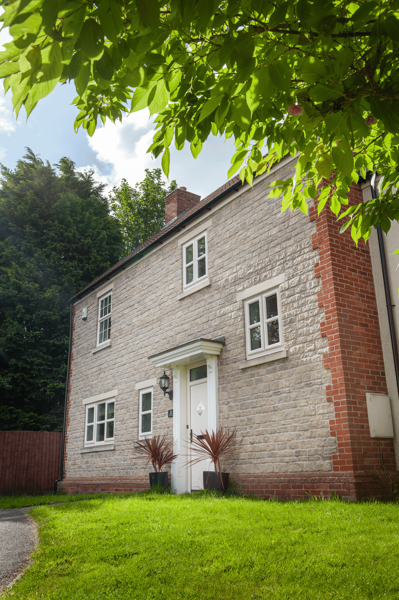 White Casement on Stone Property